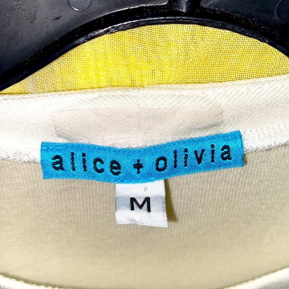 ALICE & OLIVIA WHITE SHORT SILK CAP SLEEVE SZ M NYLON/ELASTANE BLEND BODY - Picture 3 of 7